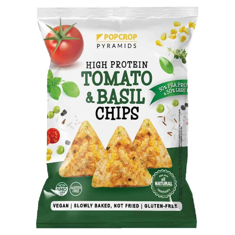 Protein Chips Tomato & Basil 60Gr Pop Crop